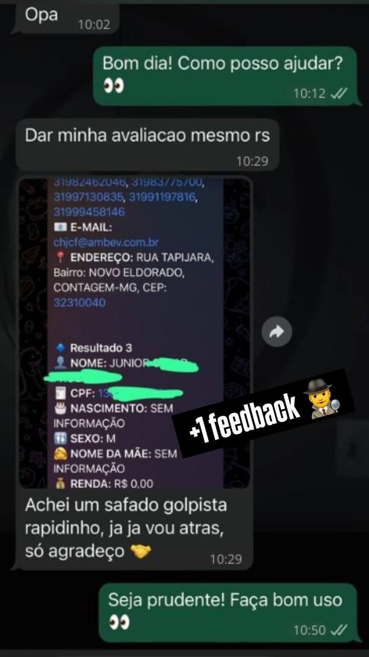 Feedback de cliente do Painel de Buscas